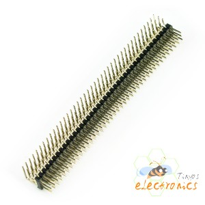2.54mm 间距 40pin 双排针（弯）